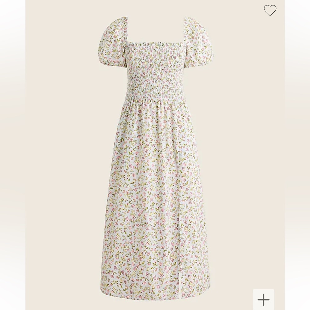 J Crew Short-sleeve smocked dress in meadow floral